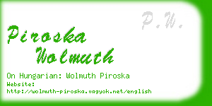 piroska wolmuth business card